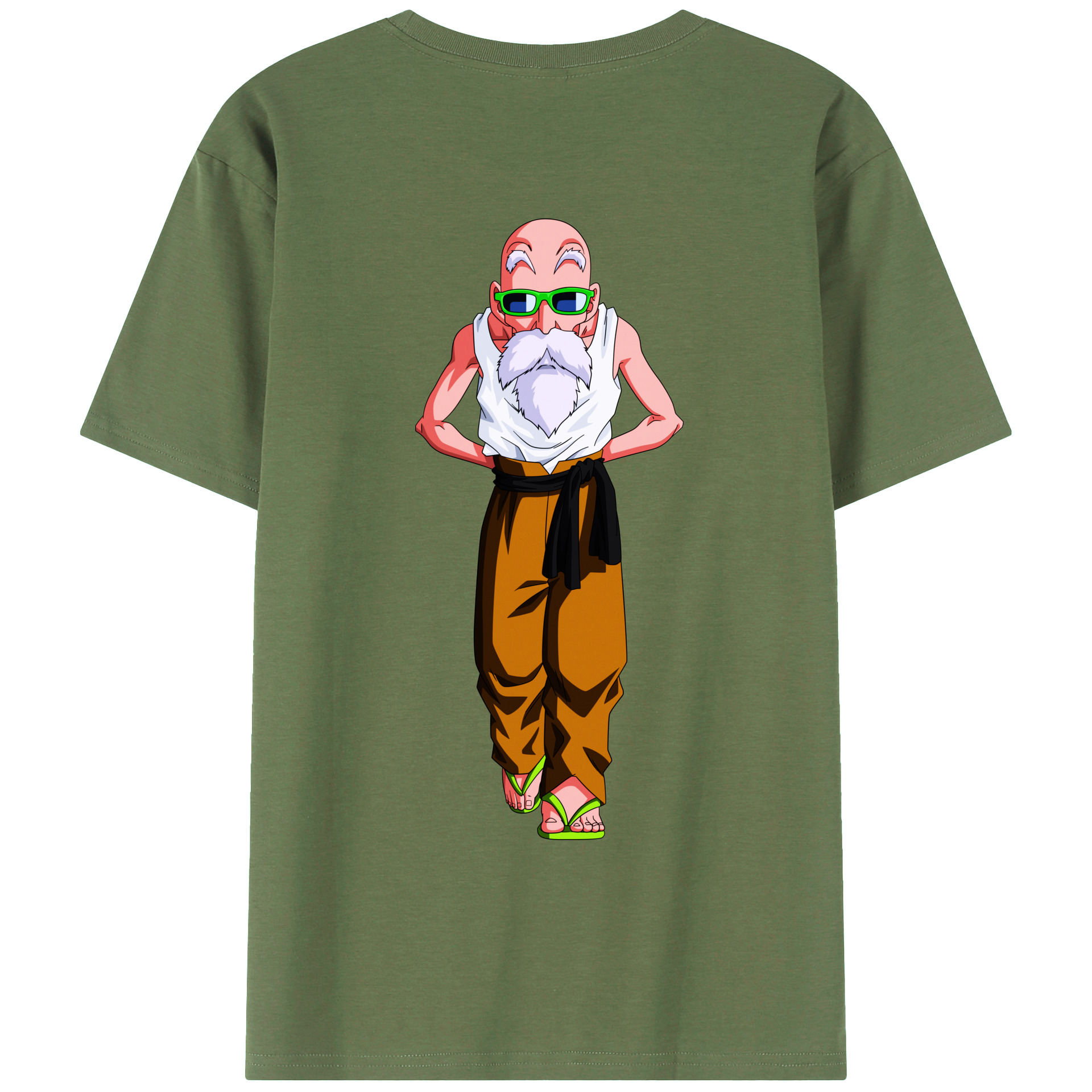 （画像用） ドラゴンボール 亀仙人（かめせんにん） DRAGON BALL Master Roshi Kame Sennin 綿100％ メンズ半袖Tシャツ（バックプリント） 通気性